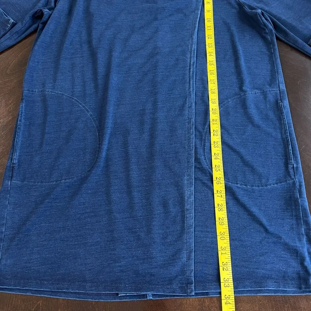 Pure J Jill Indigo Long Sleeve Wrap Cardigan In Ocean Wash Womens Sz L NWT - Picture 12 of 13